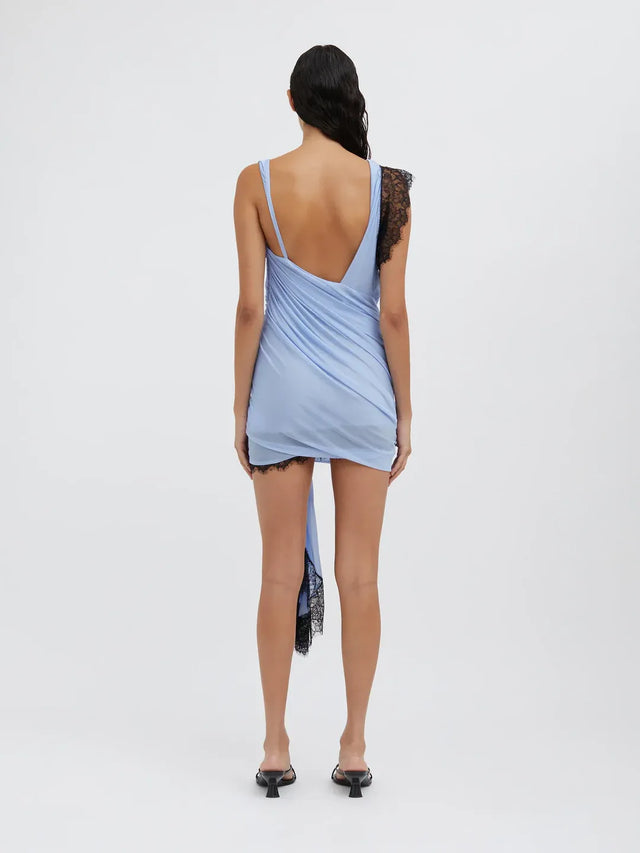 Christopher Esber Galathea Asymmetric Micro Dress Blue - Dresses