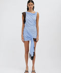 Christopher Esber Galathea Asymmetric Micro Dress Blue - Dresses