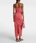 Christopher Esber Molded Venus Cutout Mesh Maxi Dress in Cayenne/Rose - 6 / Pink - Dresses