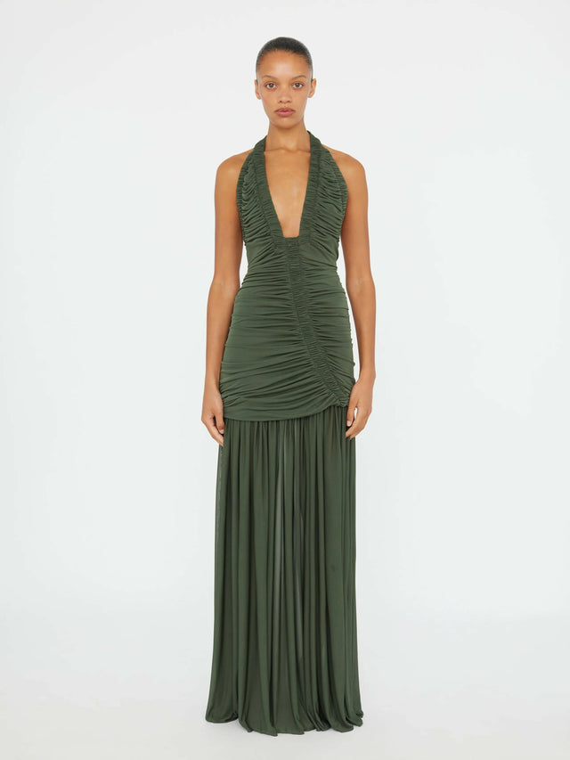 Christopher Esber Orion Gown Bottle Green - Dresses