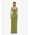 Christopher Esber Orion Separation Gown in Green Olive - Dresses