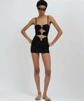 Christopher Esber Pierced Orbit Mini Dress - 10 / Black - Dresses