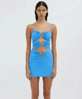 Christopher Esber Pierced Orbit Mini Dress - Exclusive - 8 / Blue - Dresses