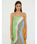 Christopher Esber Printed Silk Satin Gown Maxi Dress Tangelo Aura Size 6 - 6 / Multi - Dresses