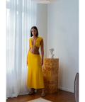 Christopher Esber Quartz Disconnect Torso Dress - 6 / Yellow - Dresses
