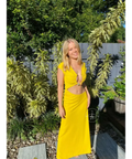 Christopher Esber Quartz Disconnect Torso Dress - 6 / Yellow - Dresses