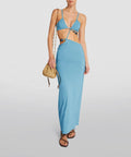 Christopher Esber Quartz Displace Maxi Dress - 6 / Blue - Dresses
