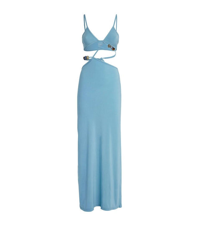 Christopher Esber Quartz Displace Maxi Dress - 6 / Blue - Dresses