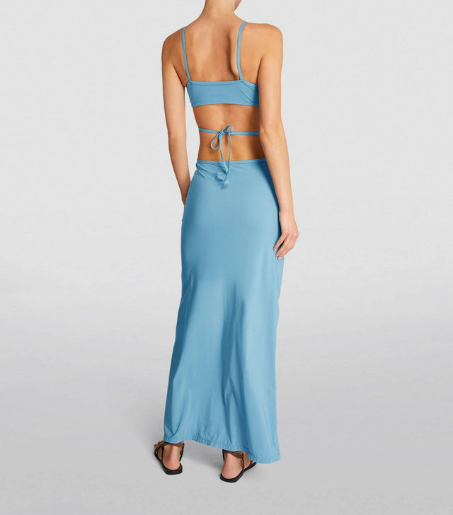 Christopher Esber Quartz Displace Maxi Dress - 6 / Blue - Dresses