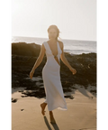 Christopher Esber Quartz Split Ruched Tank Dress - 8 / Ivory - Dresses