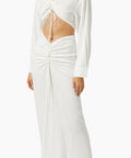 Christopher Esber Ruched Disconnect Shirt Dress in White - Dresses