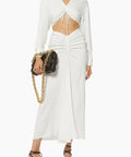 Christopher Esber Ruched Disconnect Shirt Dress in White - Dresses