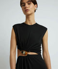 Christopher Esber Ruched Quartz Abacus Dress Black Size 10 - 10 / Black - Dresses