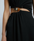 Christopher Esber Ruched Quartz Abacus Dress Black Size 10 - 10 / Black - Dresses