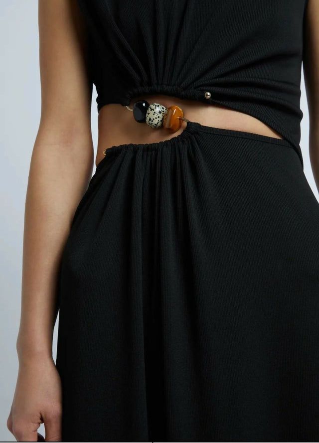 Christopher Esber Ruched Quartz Abacus Dress Black Size 10 - 10 / Black - Dresses