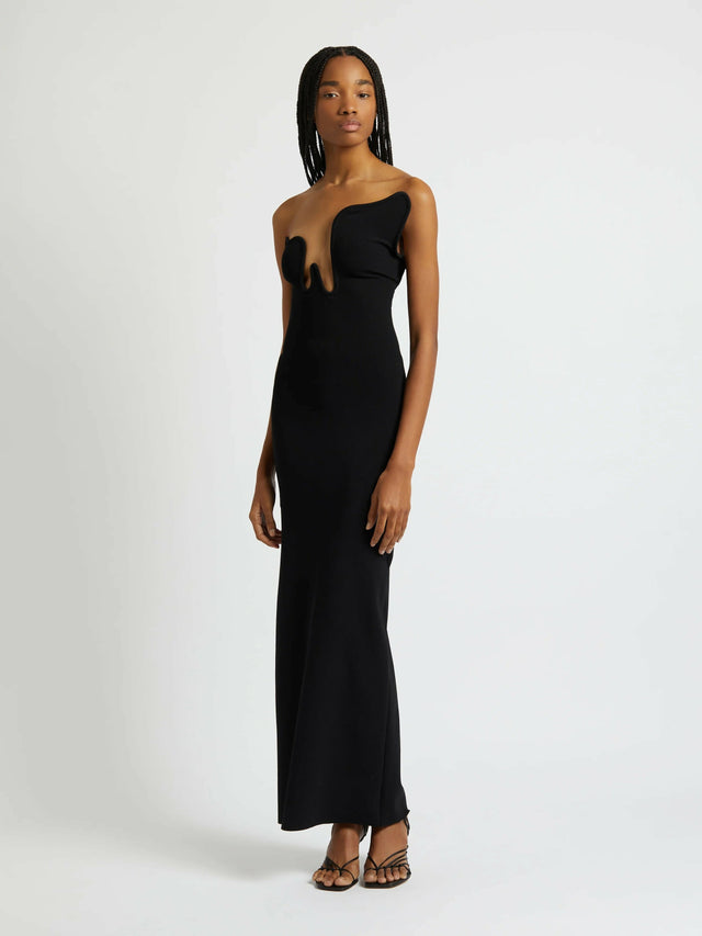 Christopher Esber Salicia Wire Column Strapless Dress - 8 / Black - Dresses