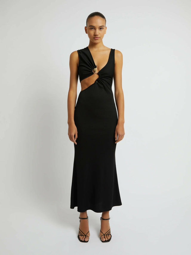 Christopher Esber Serpentine Crystal Stoned Tank Dress Black Size 8 - 8 / Black - Dresses
