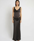 Christopher Esber Sheer Panel Dress Charcoal - 8 / Black - Dresses
