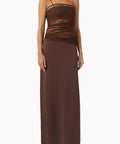 Christopher Esber Sheer Panel Maxi Dress in Chocolate - 6 / Brown - Dresses