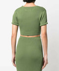 Christopher Esber Slashed Crop Tee and Skirt Set | Vert Green - 6 / Green - Outfit Sets