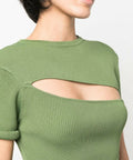 Christopher Esber Slashed Crop Tee and Skirt Set | Vert Green - 6 / Green - Outfit Sets