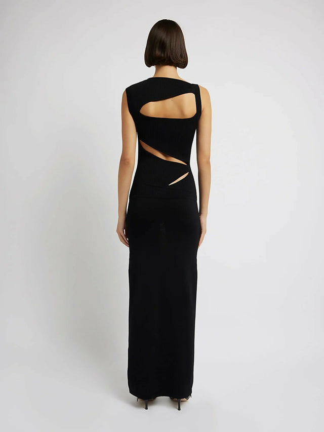 Christopher Esber Slashed Knit Dress - 6 / Black - Dresses