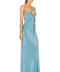 Christopher Esber Slope Silk Tie Dress - 10 / Blue - Dresses