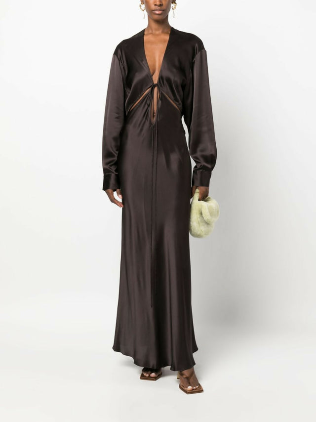 Christopher Esber Triquetra Gown in Cocoa - 6 / Brown - Dresses