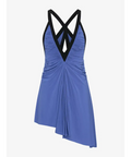 Christopher Esber V-neck Suspended Jersey Fluted Mini Dress Blue Iris Size 8 - 8 / Blue - Dresses