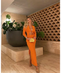 Christopher Esber Variegated Rib Knit Set - 8 / Orange - Outfit Sets