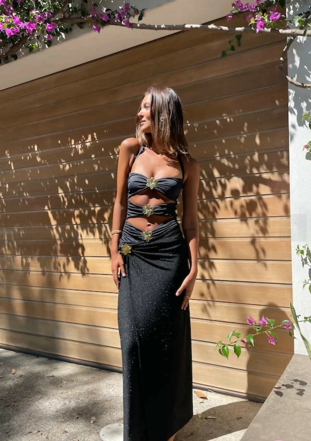 Cin Cin Diamond Cutout Set Black - Outfit Sets
