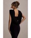 Club London To The Moon Cowl Back Dress Black - 8 / Black - Dresses