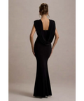 Club London To The Moon Cowl Back Dress Black - 8 / Black - Dresses