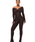Cou Coo Lanai Long Sleeved Top and Leggings Set in Chocolate Brown Size S / AU 8 - 8 / Brown - Outfit Sets