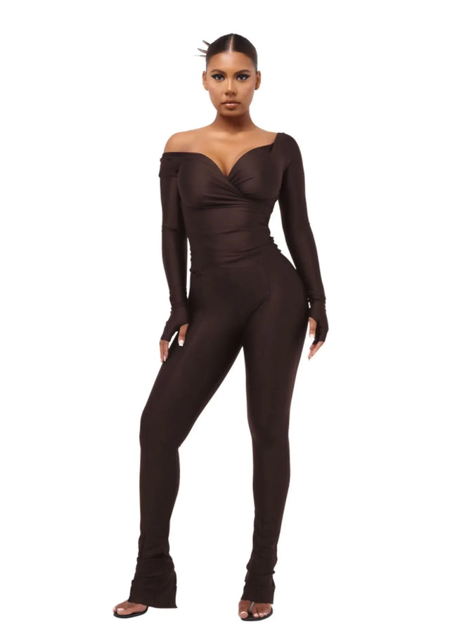 Cou Coo Lanai Long Sleeved Top and Leggings Set in Chocolate Brown Size S / AU 8 - 8 / Brown - Outfit Sets