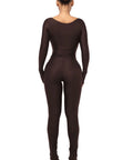Cou Coo Lanai Long Sleeved Top and Leggings Set in Chocolate Brown Size S / AU 8 - 8 / Brown - Outfit Sets