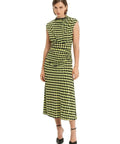 CUE Houndstooth Double Jersey Midi - 8 / Green - Dresses