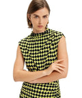 CUE Houndstooth Double Jersey Midi - 8 / Green - Dresses