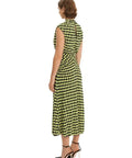 CUE Houndstooth Double Jersey Midi - 8 / Green - Dresses