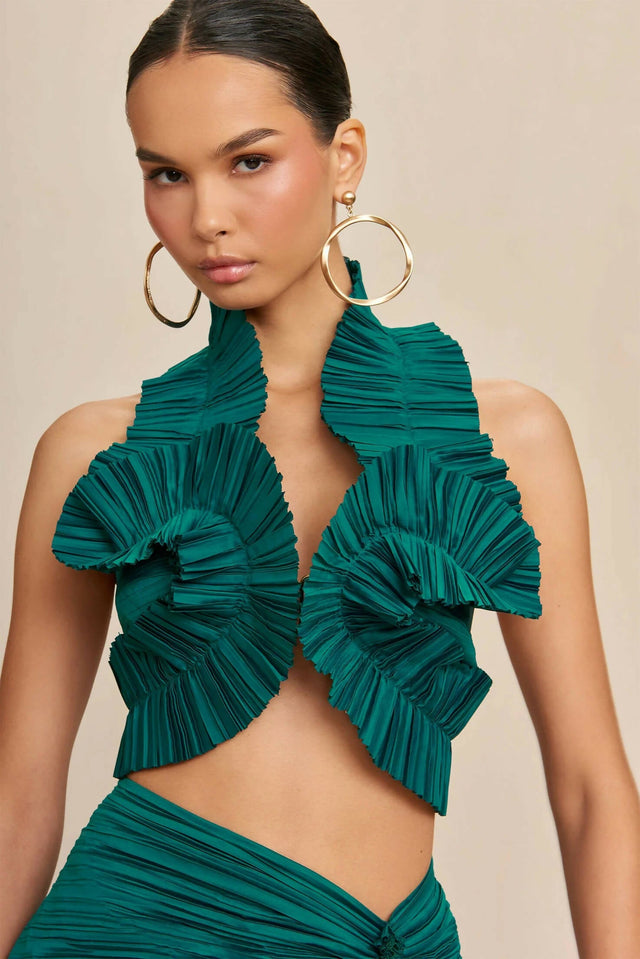 Cult Gaia Adila Top & Sonoma Skirt Set - 8 / Green - Outfit Sets