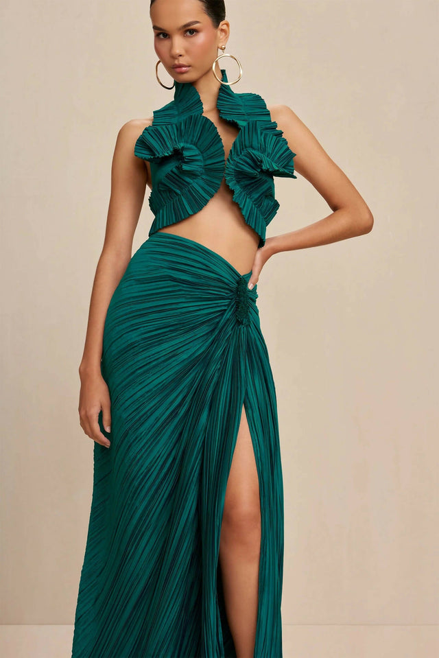 Cult Gaia Adila Top & Sonoma Skirt Set - 8 / Green - Outfit Sets