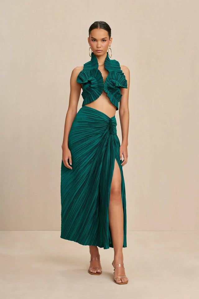 Cult Gaia Adila Top & Sonoma Skirt Set - 8 / Green - Outfit Sets