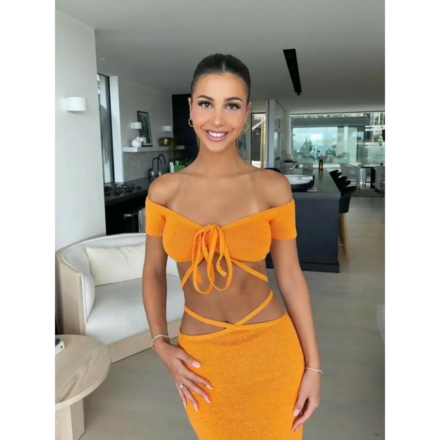 Cult Gaia Cessaly Hedda Set - 6 / Orange - Outfit Sets