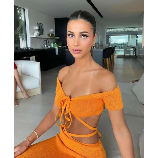 Cult Gaia Cessaly Hedda Set - 6 / Orange - Outfit Sets
