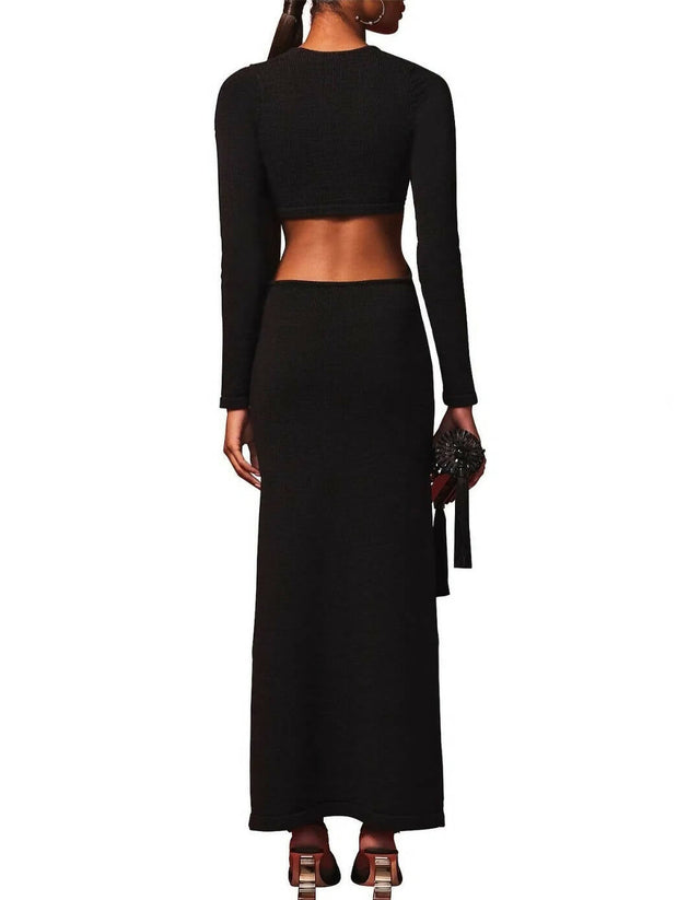 Cult Gaia Jana Cut out Knit Dress - 12 / Black - Dresses