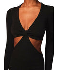 Cult Gaia Jana Cut out Knit Dress - 12 / Black - Dresses