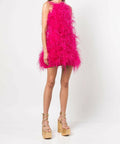 Cult Gaia - Cult Gaia Shannon Feather Dress in Pink Size S / AU 8