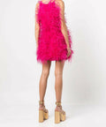 Cult Gaia - Cult Gaia Shannon Feather Dress in Pink Size S / AU 8