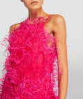 Cult Gaia - Cult Gaia Shannon Feather Dress Pink Size 8