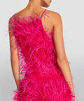 Cult Gaia - Cult Gaia Shannon Feather Dress Pink Size 8